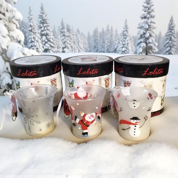 Lolita Hand Painted Glass Candle Ornament Lot of 3 New - Picture 6 of 13